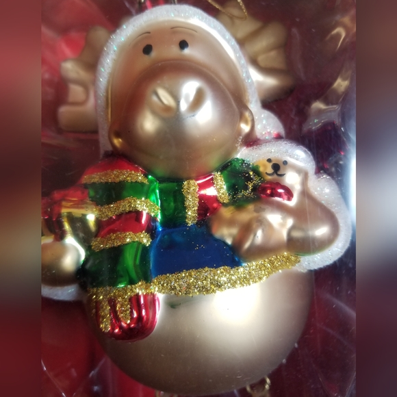 Pier 1 moose  reindeer Christmas mercury moveable  ornament - Picture 4 of 9